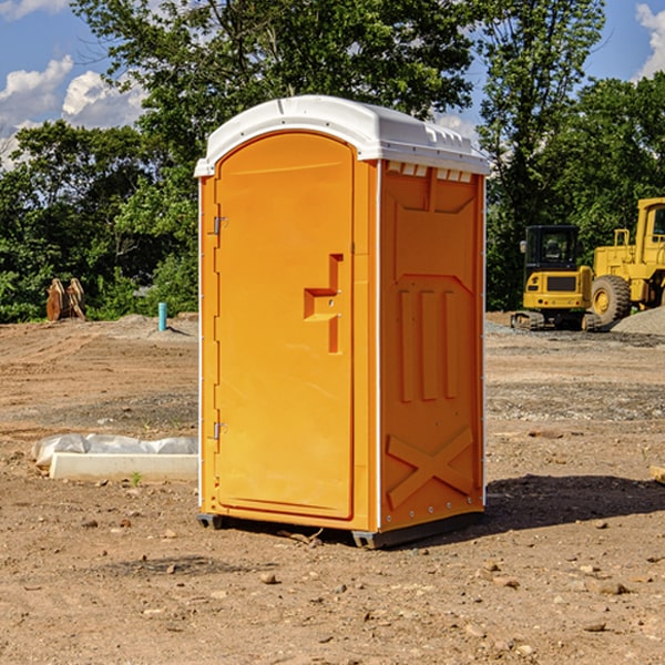 how often are the portable restrooms cleaned and serviced during a rental period in Ostrander